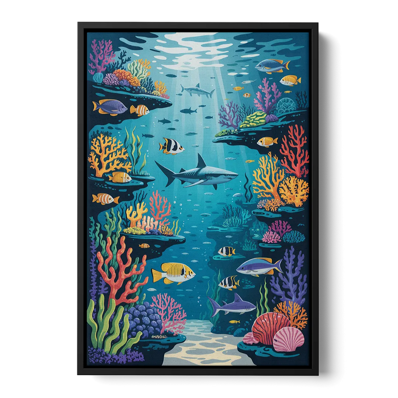 Vancouver Aquarium Life Front - Black Canvas Wall Art