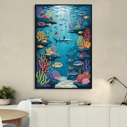 Vancouver Aquarium Life Living Room - Black Canvas Wall Art