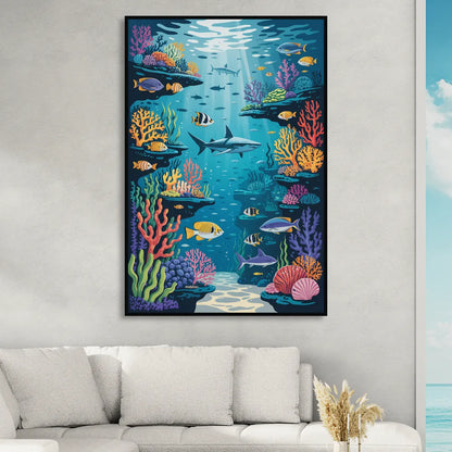 Vancouver Aquarium Life Sitting Room - Black Canvas Wall Art