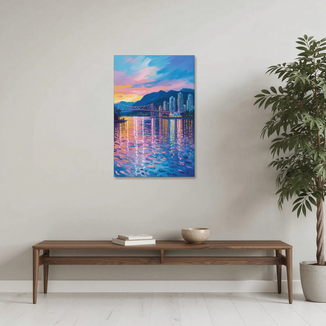 Vancouver Burrard Inlet - Canvas Wall Art - Coffee Table - 24x36