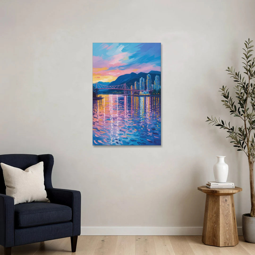 Vancouver Burrard Inlet - Canvas Wall Art - Sofa - 24x36
