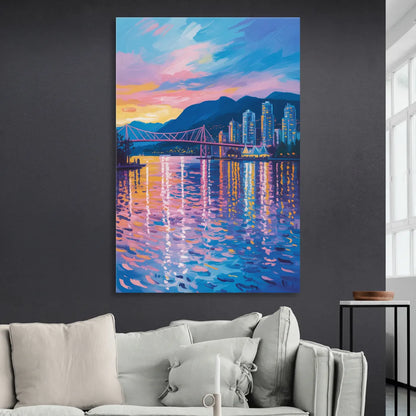 Vancouver Burrard Inlet Sitting Room - Canvas Wall Art