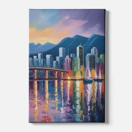 Vancouver City Lights - Canvas Wall Art