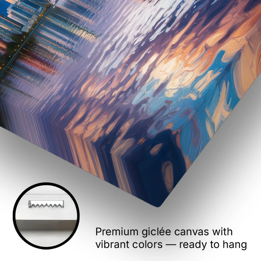 Vancouver Cityscape - Canvas Wall Art - Gallery Wrap Corner