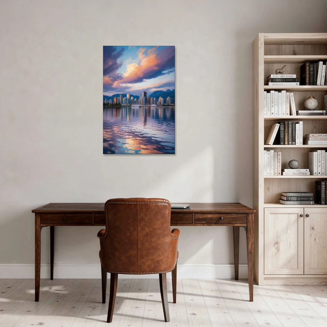 Vancouver Cityscape - Canvas Wall Art - Office - 24x36