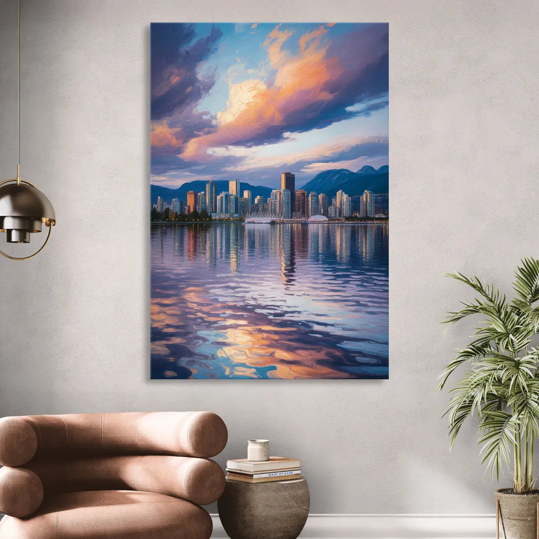 Vancouver Cityscape Living Room - Canvas Wall Art