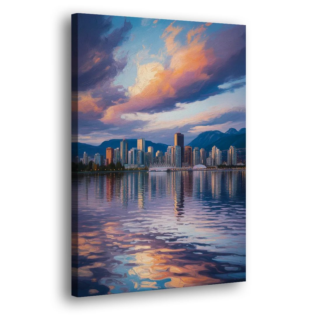 Vancouver Cityscape Side - Canvas Wall Art