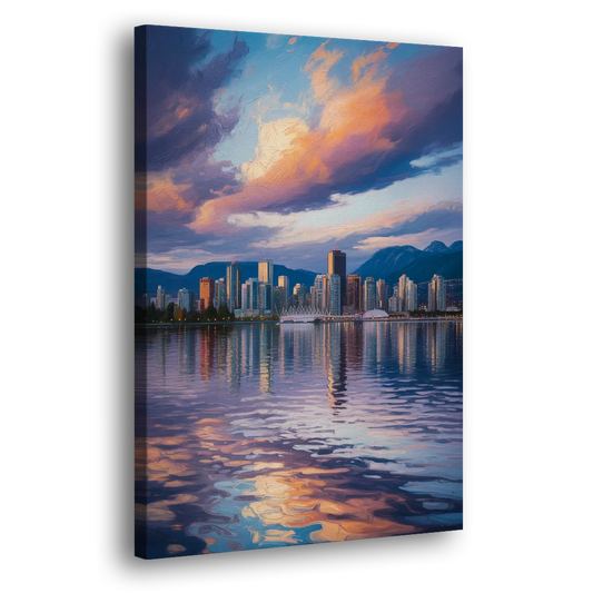Vancouver Cityscape Side - Canvas Wall Art