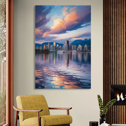 Vancouver Cityscape Sitting Room - Canvas Wall Art