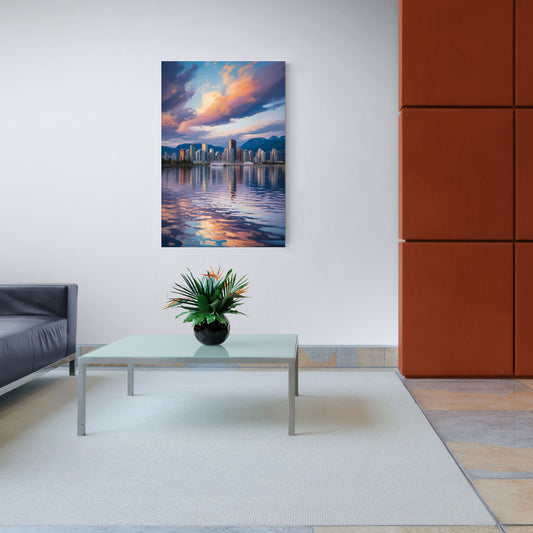 Vancouver Cityscape - Canvas Wall Art Living Room