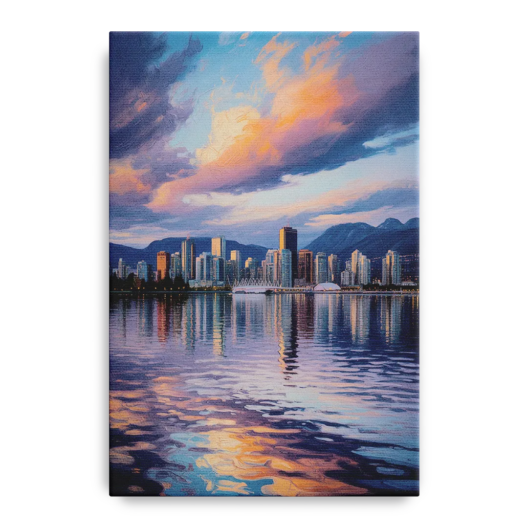 Vancouver Cityscape Front - Canvas Wall Art