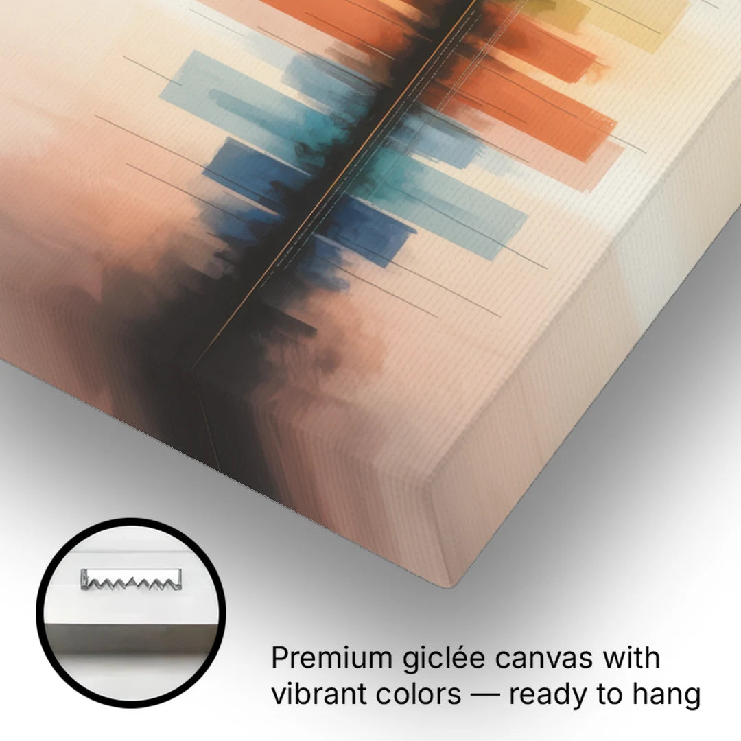 Vancouver Color Skyline - Canvas Wall Art - Gallery Wrap Corner