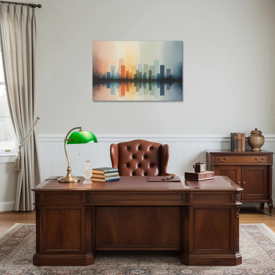 Vancouver Color Skyline - Canvas Wall Art - Office - 36x24