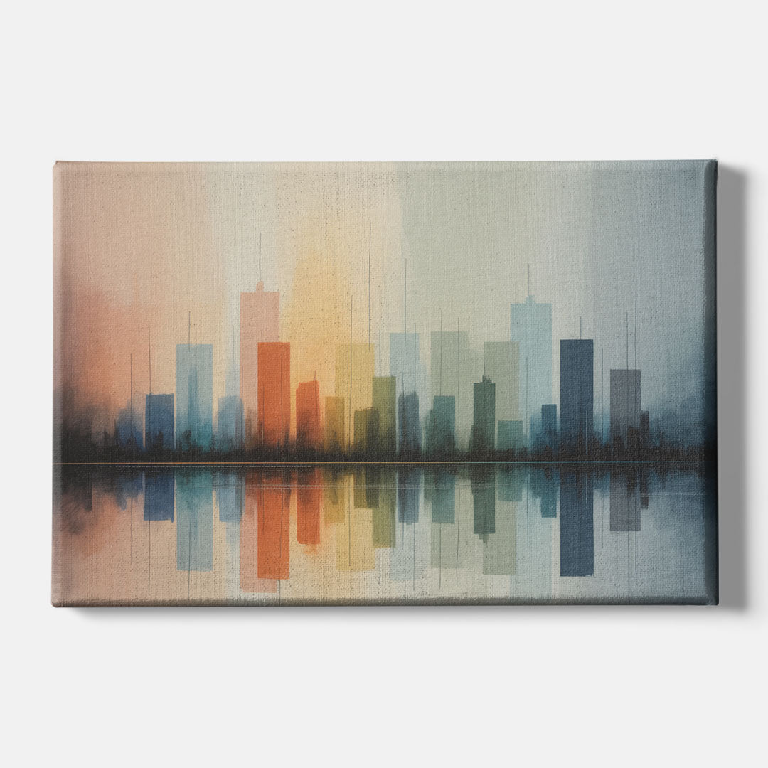 Vancouver Color Skyline - Canvas Wall Art
