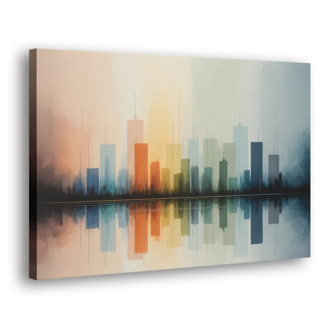Vancouver Color Skyline Side - Canvas Wall Art