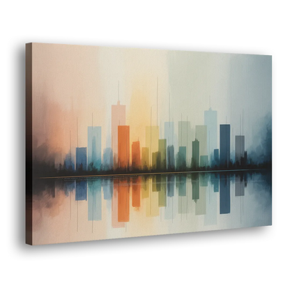 Vancouver Color Skyline Side - Canvas Wall Art