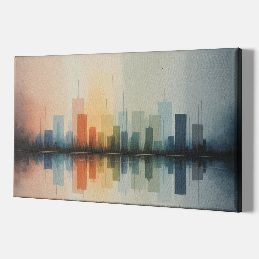 Vancouver Color Skyline - Canvas Print Art Sides