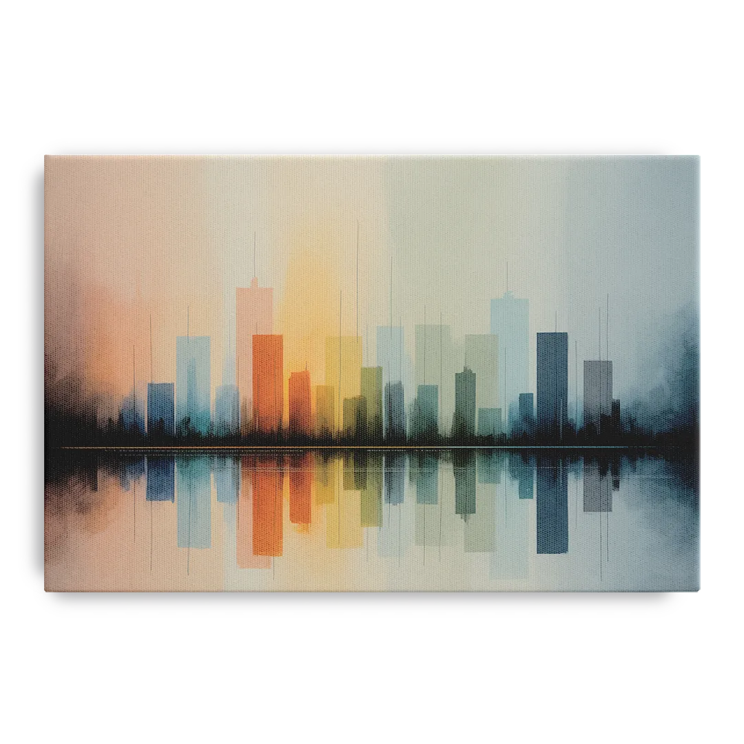 Vancouver Color Skyline Front - Canvas Wall Art