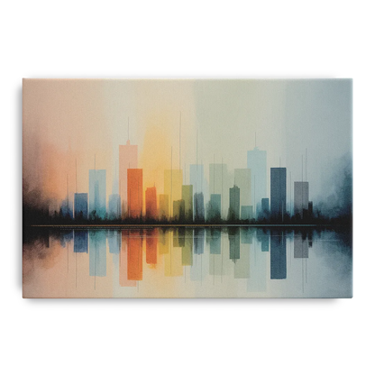 Vancouver Color Skyline Front - Canvas Wall Art