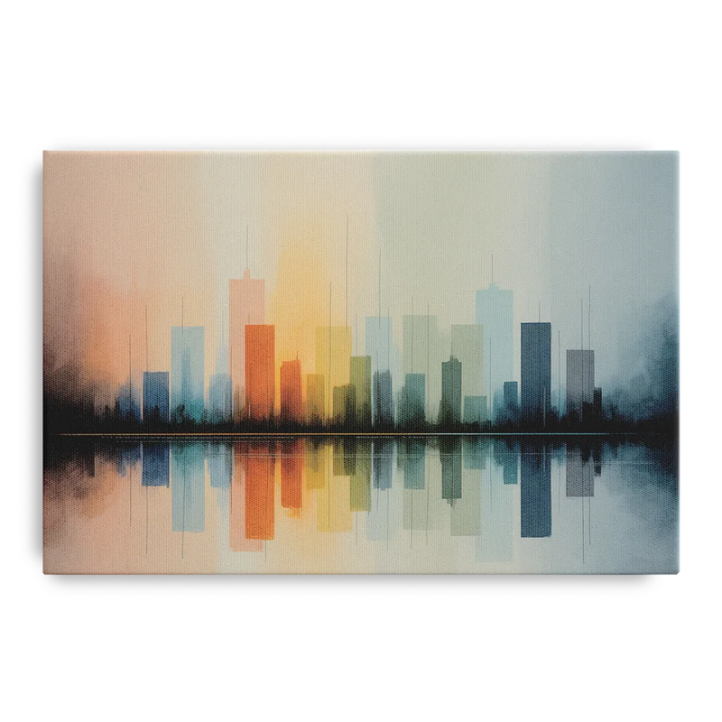 Vancouver Color Skyline Front - Canvas Wall Art