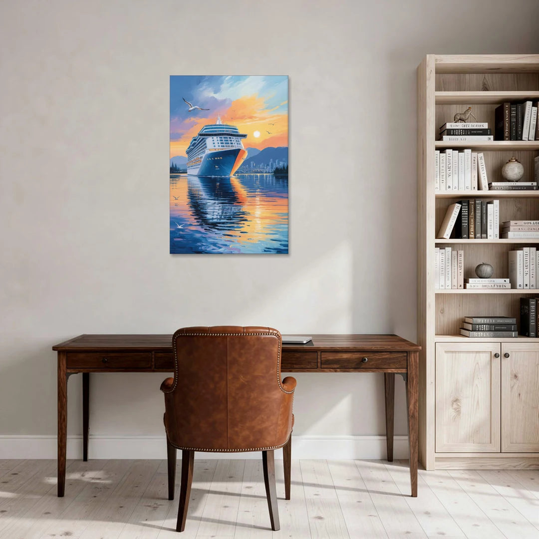 Vancouver Cruise Ship Terminal - Canvas Wall Art - Office - 24x36
