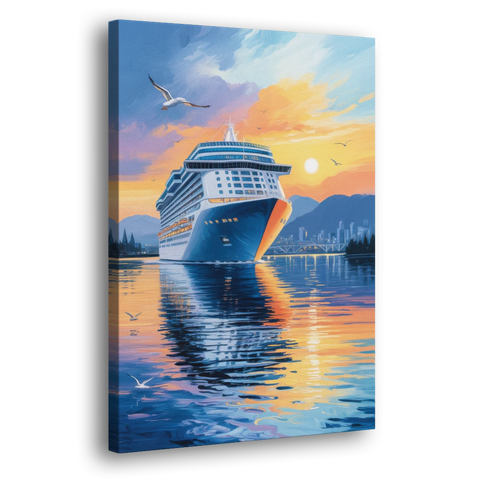 Vancouver Cruise Ship Terminal - Canvas Wall Art - Side