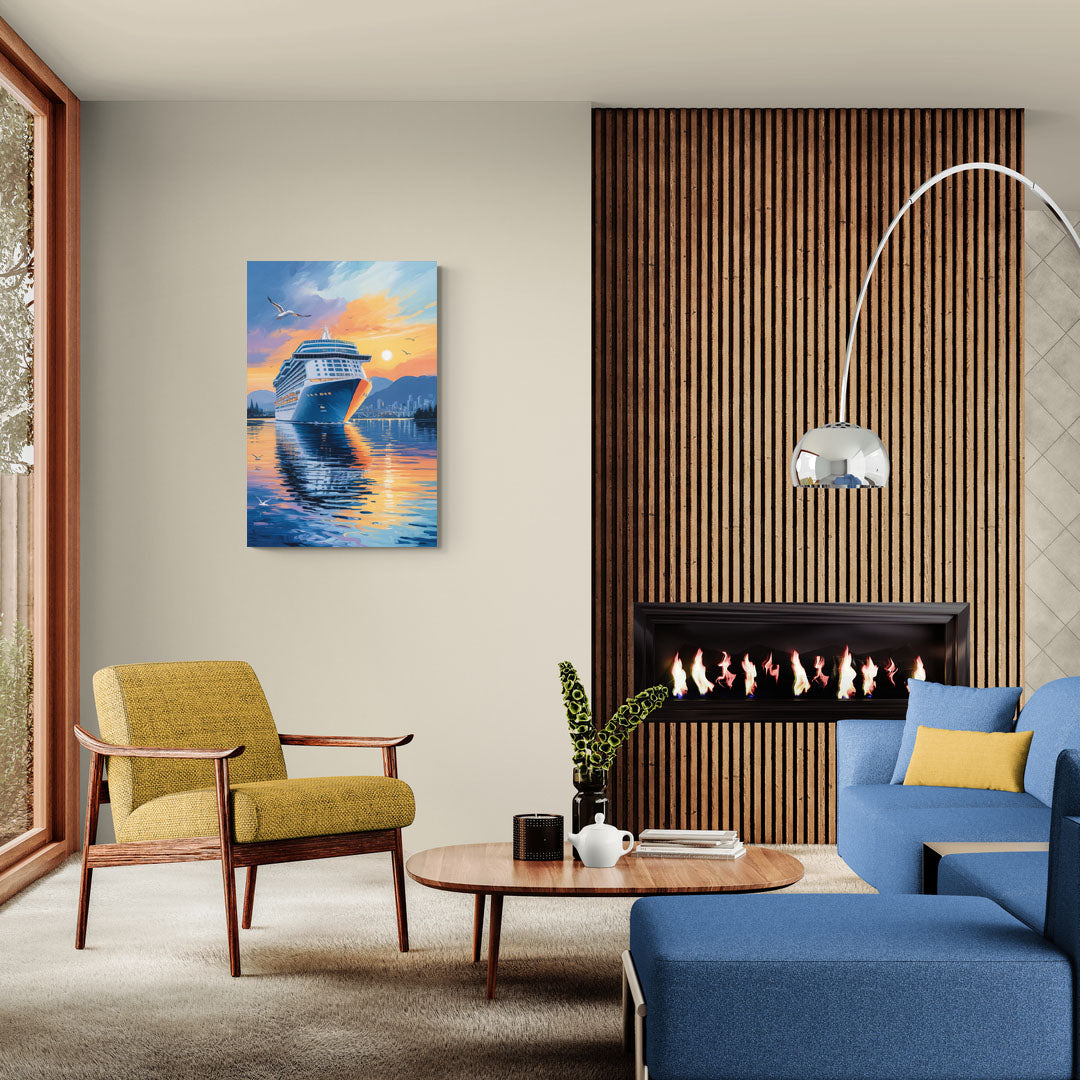 Vancouver Cruise Ship Terminal - Canvas Wall Art Living Room