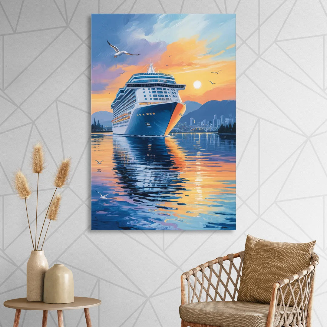 Vancouver Cruise Ship Terminal Sitting Room - Canvas Wall Art