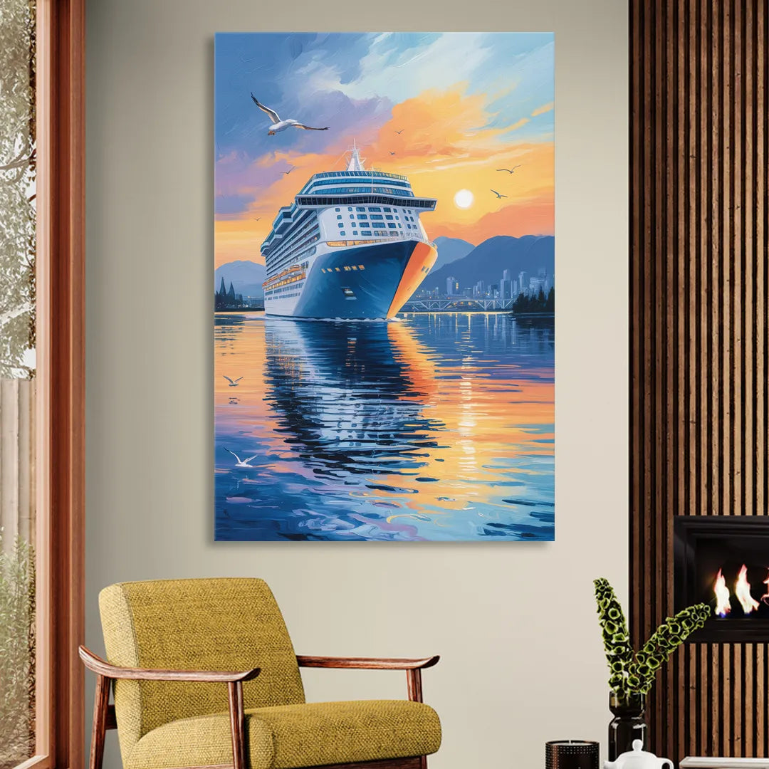 Vancouver Cruise Ship Terminal Living Room - Canvas Wall Art