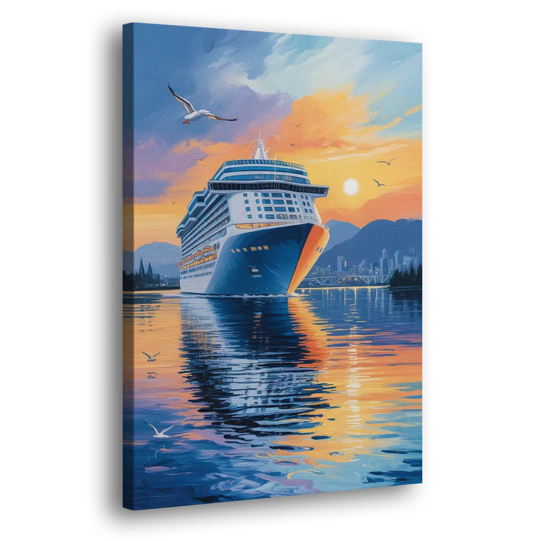 Vancouver Cruise Ship Terminal Side - Canvas Wall Art