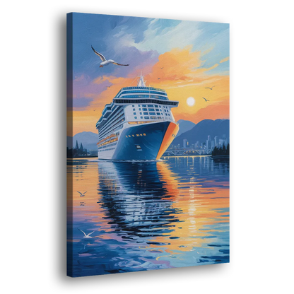 Vancouver Cruise Ship Terminal Side - Canvas Wall Art