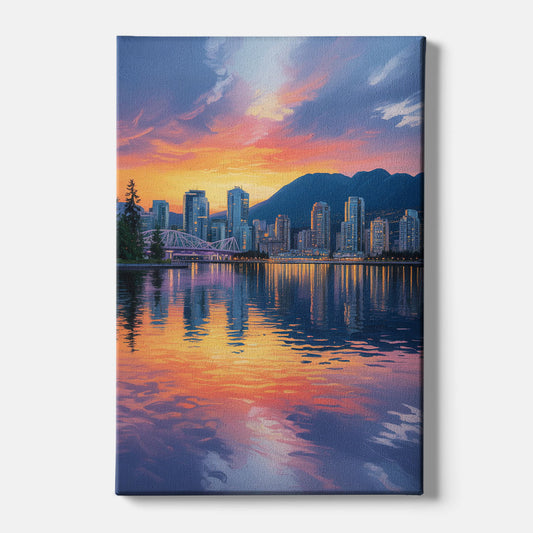 Vancouver Downtown Reflection - Canvas Wall Art