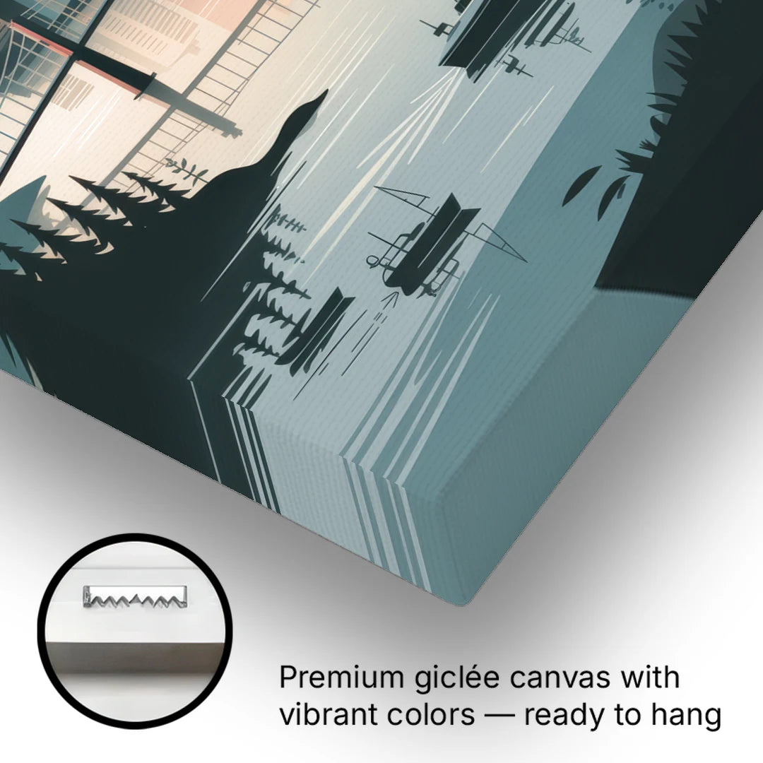 Vancouver Downtown Skyline - Canvas Wall Art - Gallery Wrap Corner