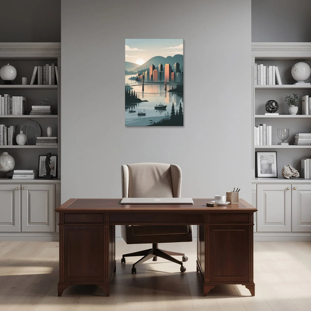 Vancouver Downtown Skyline - Canvas Wall Art - Office - 24x36