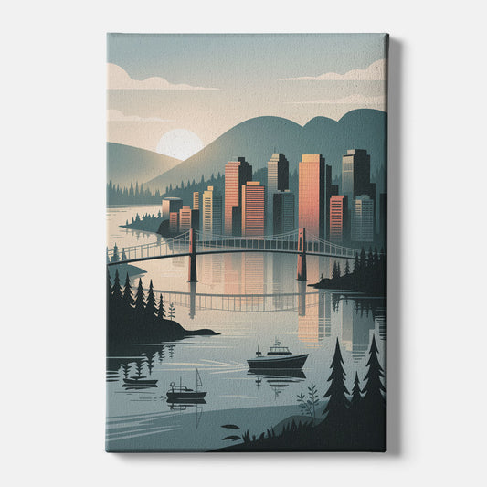 Vancouver Downtown Skyline - Canvas Wall Art
