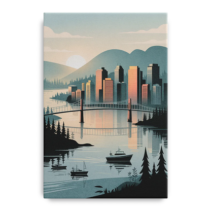 Vancouver Downtown Skyline Front - Canvas Wall Art