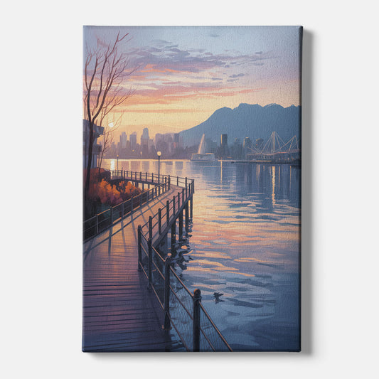 Vancouver Harbor Sunrise - Canvas Wall Art