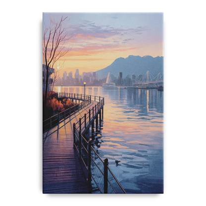 Vancouver Harbor Sunrise Front - Canvas Wall Art
