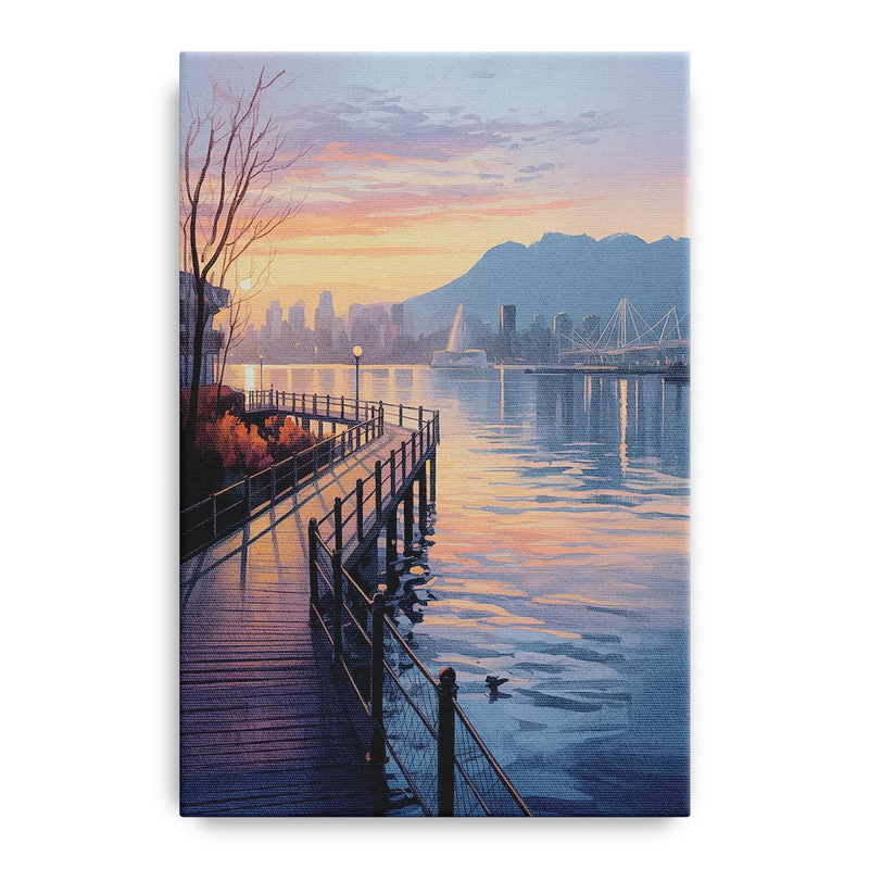 Vancouver Harbor Sunrise Front - Canvas Wall Art
