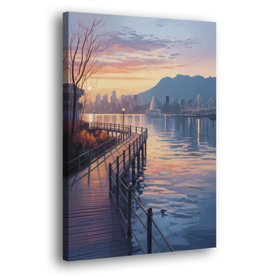 Vancouver Harbor Sunrise Side - Canvas Wall Art