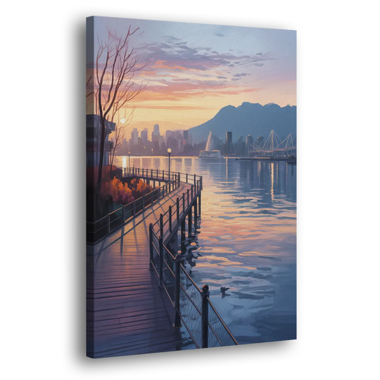 Vancouver Harbor Sunrise Side - Canvas Wall Art