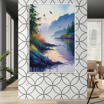 Vancouver Island Mist Living Room - White Canvas Wall Art