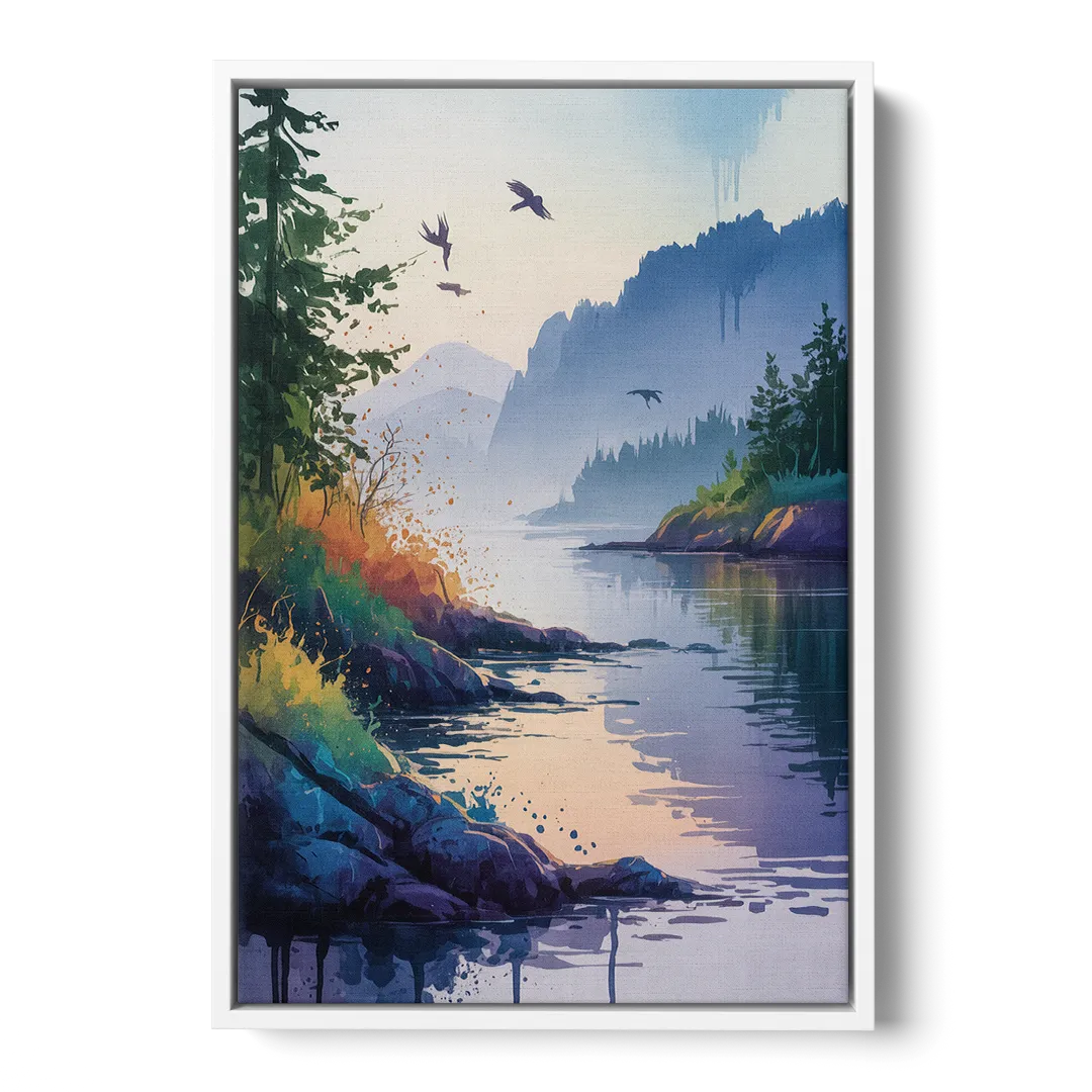 Vancouver Island Mist Front - White Canvas Wall Art