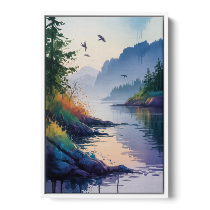 Vancouver Island Mist Front - White Canvas Wall Art