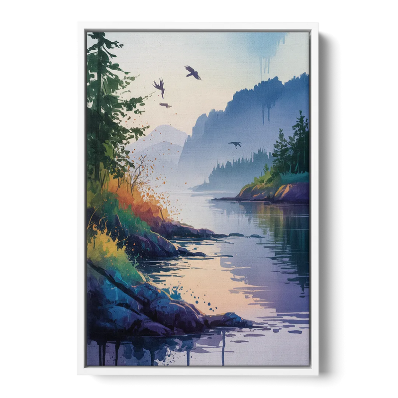 Vancouver Island Mist Front - White Canvas Wall Art