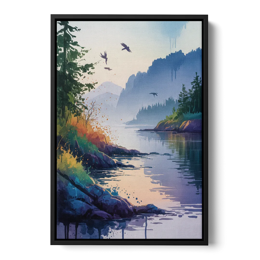 Vancouver Island Mist Front - Black Canvas Wall Art