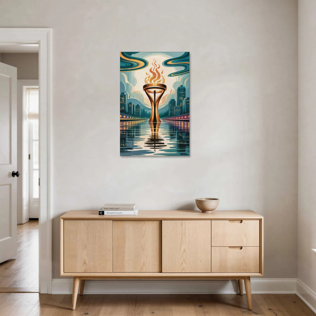 Vancouver Olympic Cauldron - Canvas Wall Art - Coffee Table - 24x36