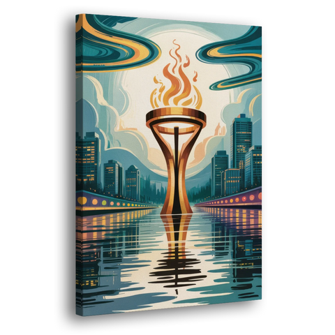 Vancouver Olympic Cauldron - Canvas Wall Art - Side