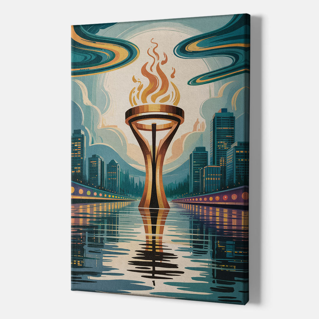 Vancouver Olympic Cauldron - Canvas Print Art Sides