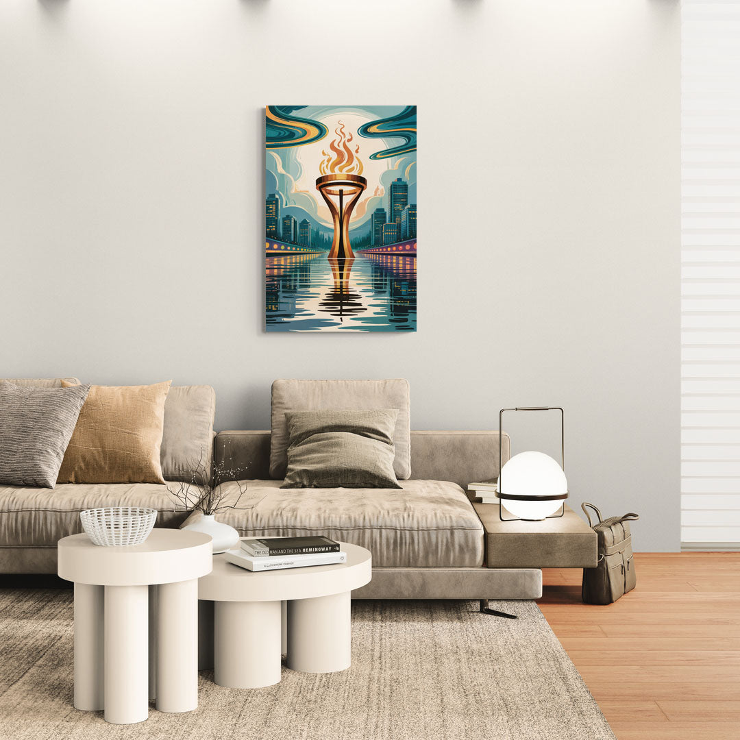 Vancouver Olympic Cauldron - Canvas Wall Art Living Room